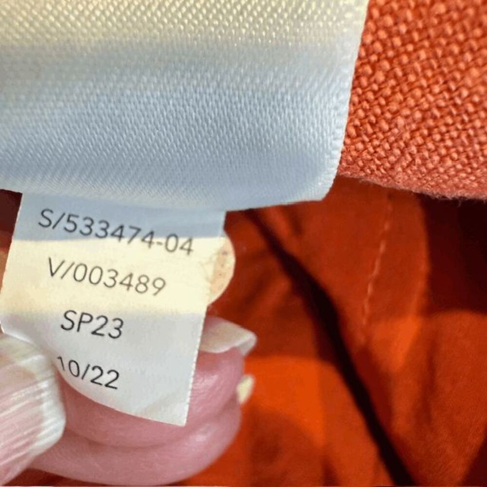 Athleta Retreat Linen Wide Leg‎ pants in Persimmon Coral Drawstring Size 8/P - Picture 8 of 14